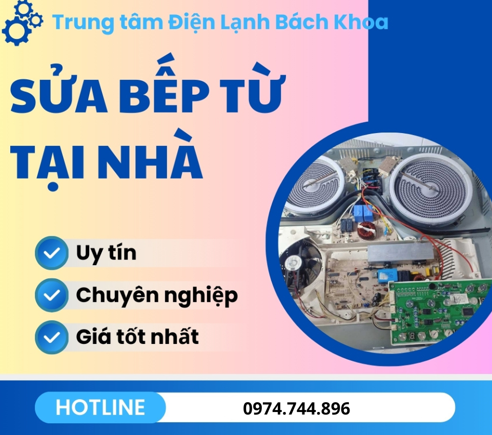 Khi bếp từ nhà bạn gặp trục trặc, hãy gọi ngay cho Trung Tâm Điện Lạnh Bách Khoa qua hotline 0974.744.896, thợ sửa sẽ có mặt nhanh chóng tại nhà chỉ từ 15 - 30 phút để hỗ trợ tốt nhất